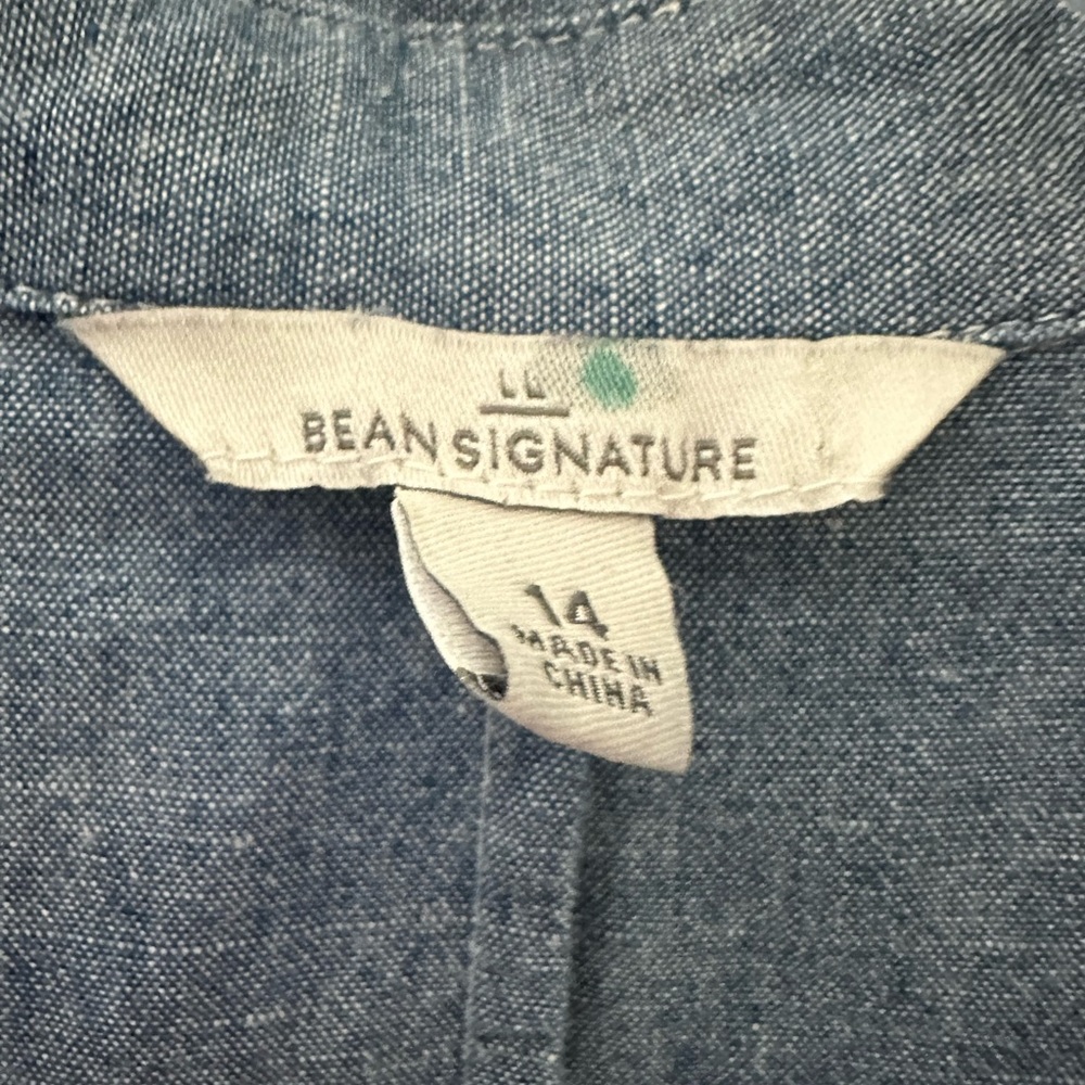 LL Bean Signature Womens Chambray Dress (Size 14)